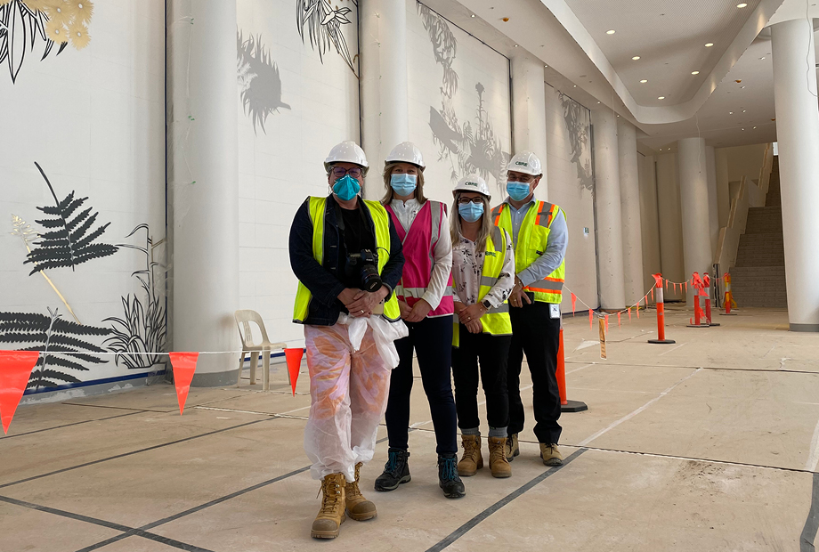 Featured artist tours new building
